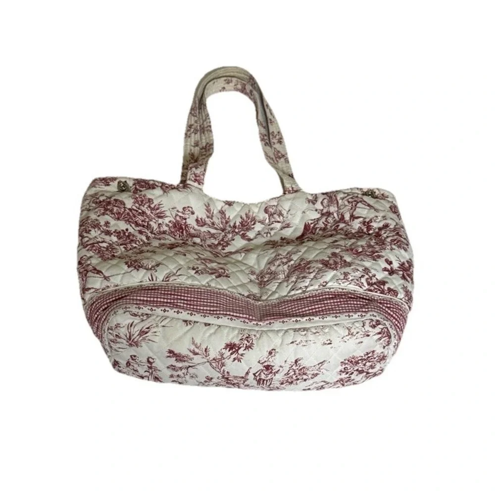 Americana By sharif Quilted Toile Print Handbag Cottagecore French‎ Country